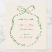 Étiquette Pour Bouteilles De Vin Whimsky Quirky manuscrit Mariage Bow (Étiquettes simples)