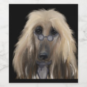 Étiquette Pour Bouteilles De Vin White Afghan Hound (Étiquettes simples)