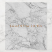 Étiquette Pour Bouteilles De Vin White Carrara Marble Gold Classic Personalised (Étiquettes simples)