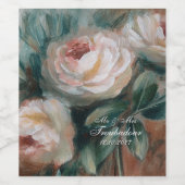 Étiquette Pour Bouteilles De Vin White Roses (Étiquettes simples)