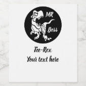 Étiquette Pour Bouteilles De Vin White Trex the Boss Dino (Étiquettes simples)