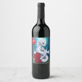 Étiquette Pour Bouteilles De Vin White Valentine Love Dragon (Devant)