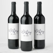 Étiquette Pour Bouteilles De Vin Wifey Moderne avec Diamant Accent EST Année (Bouteilles)