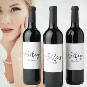 Étiquette Pour Bouteilles De Vin Wifey Moderne avec Diamant Accent EST Année