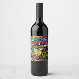 Étiquette Pour Bouteilles De Vin Wijn Happy-Art
