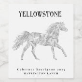 Étiquette Pour Bouteilles De Vin Wild Horse Western Design Vin personnalisé Étiquet (Étiquettes simples)