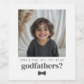 Étiquette Pour Bouteilles De Vin Will You Be My Godfathers Photo Proposal (Étiquettes simples)