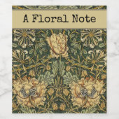 Étiquette Pour Bouteilles De Vin William Morris Honeysuckle Vert Floral (Étiquettes simples)