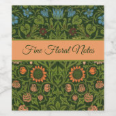 Étiquette Pour Bouteilles De Vin William Morris Violet et Columbine Art Rug (Étiquettes simples)