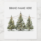 Étiquette Pour Bouteilles De Vin Winter Wonderland Christmas Tree Wine Label (Étiquettes simples)
