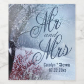 Étiquette Pour Bouteilles De Vin Winter Wonderland Mariage (Étiquettes simples)