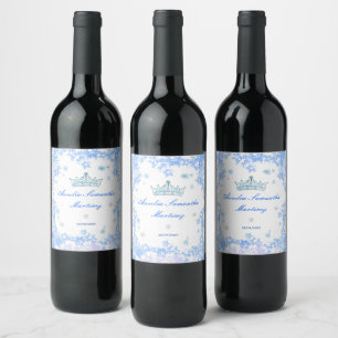 Étiquette Pour Bouteilles De Vin Wonderland Quinceañera Étiquette de bouteilles de