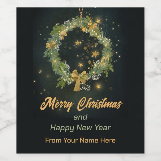 Étiquette Pour Bouteilles De Vin Wreath (Étiquettes simples)