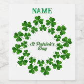 Étiquette Pour Bouteilles De Vin Wreath de la Saint Patrick Thunder_Cove (Étiquettes simples)