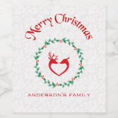 Étiquette Pour Bouteilles De Vin Wreath Et Deer (Étiquettes simples)