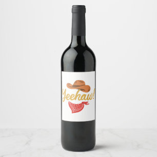 Étiquette Pour Bouteilles De Vin Yeehaw Cowboy Cowgirl Western Country Rodeo