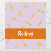 Étiquette Pour Bouteilles De Vin Yellow airplanes on purple (Étiquettes simples)