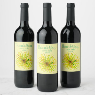 Étiquette Pour Bouteilles De Vin Yellow wildflower dandelion watercolor flower