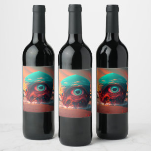 Étiquette Pour Bouteilles De Vin Yeux ensanglantés
