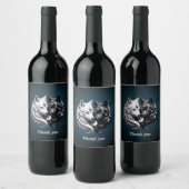 Étiquette Pour Bouteilles De Vin Yin Yang Wolves. (Bouteilles)