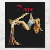 Étiquette Pour Bouteilles De Vin yoga aérien Thunder_Cove (Étiquettes simples)