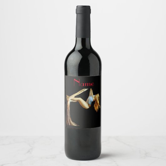 Étiquette Pour Bouteilles De Vin yoga aérien Thunder_Cove (Devant)