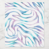 Étiquette Pour Bouteilles De Vin Zebra moderne Imprimer Glam Bleu Violet Parties sc (Étiquettes simples)