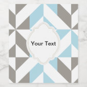 Étiquette Pour Bouteilles De Vin ZigZag géométrique bleu et argent (Étiquettes simples)