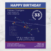 Étiquette Pour Bouteilles De Vin Zodiaque Taurus (Étiquettes simples)