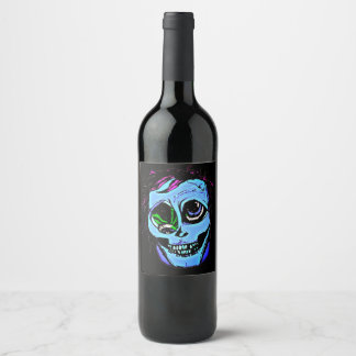 Étiquette Pour Bouteilles De Vin Zombie bleu