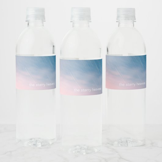 ÉTIQUETTE POUR BOUTEILLES D'EAU 明け方の空と流星 ペッドボトルラベル パッケージ (Bouteilles)