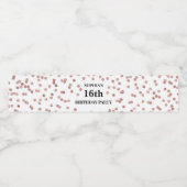Étiquette Pour Bouteilles D'eau 16e anniversaire Rose Gold Confetti (Étiquettes simples)