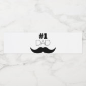 Étiquette Pour Bouteilles D'eau #1 Papa Mustache noire - Numéro Un (Étiquettes simples)
