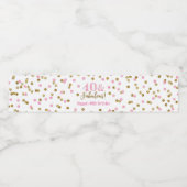 Étiquette Pour Bouteilles D'eau 40 & Fabuleux Anniversaire Pink Gold Confetti (Étiquettes simples)