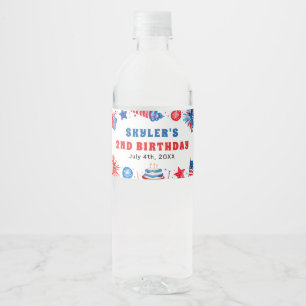 Étiquette Pour Bouteilles D'eau 4 juillet Rouge Blanc et Bleu Été 2e Anniversaire