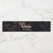 Étiquette Pour Bouteilles D'eau 50 Anniversaire Noir et Brown (Étiquettes simples)