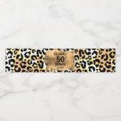 Étiquette Pour Bouteilles D'eau 50e anniversaire Leopard (Étiquettes simples)