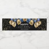 Étiquette Pour Bouteilles D'eau 65e anniversaire Ballons Bleus Or (Étiquettes simples)