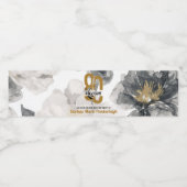 Étiquette Pour Bouteilles D'eau 80e anniversaire minimal et élégant Gold Black 80e (Étiquettes simples)