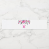 Étiquette Pour Bouteilles D'eau 80e anniversaire rose floral (Étiquettes simples)