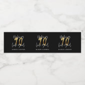 Étiquette Pour Bouteilles D'eau 90 ans en or (Étiquettes simples)