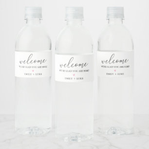 Étiquette Pour Bouteilles D'eau Accueil personnalisé minimaliste du Mariage