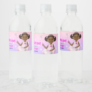 Étiquette Pour Bouteilles D'eau Afro-Américaine Fairy Princesse Ballerina