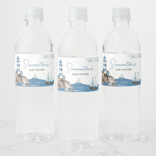 Étiquette Pour Bouteilles D'eau Ahoy It’s A Boy Nautical (Bouteilles)