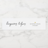 Étiquette Pour Bouteilles D'eau Aide de hangover chic (Étiquettes simples)