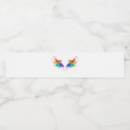 Étiquette Pour Bouteilles D'eau Ailes fluffy arc-en-ciel (Étiquettes simples)