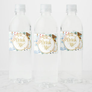 Étiquette Pour Bouteilles D'eau Alice Wonderland chapelier fou thé party bois moi 