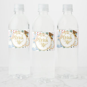 Étiquette Pour Bouteilles D'eau Alice Wonderland fâché hatter thé fête boire moi W