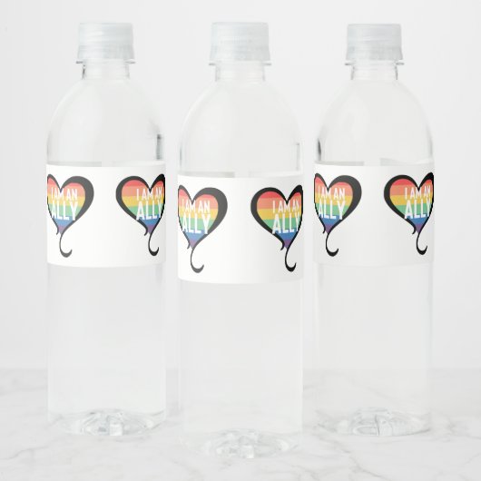 Étiquette Pour Bouteilles D'eau Ally Pride Rainbow (Bouteilles)