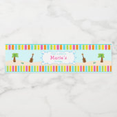 Étiquette Pour Bouteilles D'eau Aloha Cute Girl (Étiquettes simples)